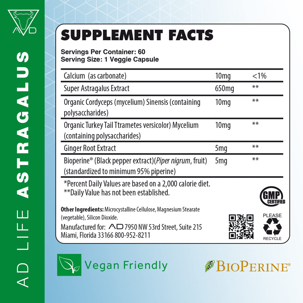 Project AD Astragalus capsules close-up for daily kidney health support.