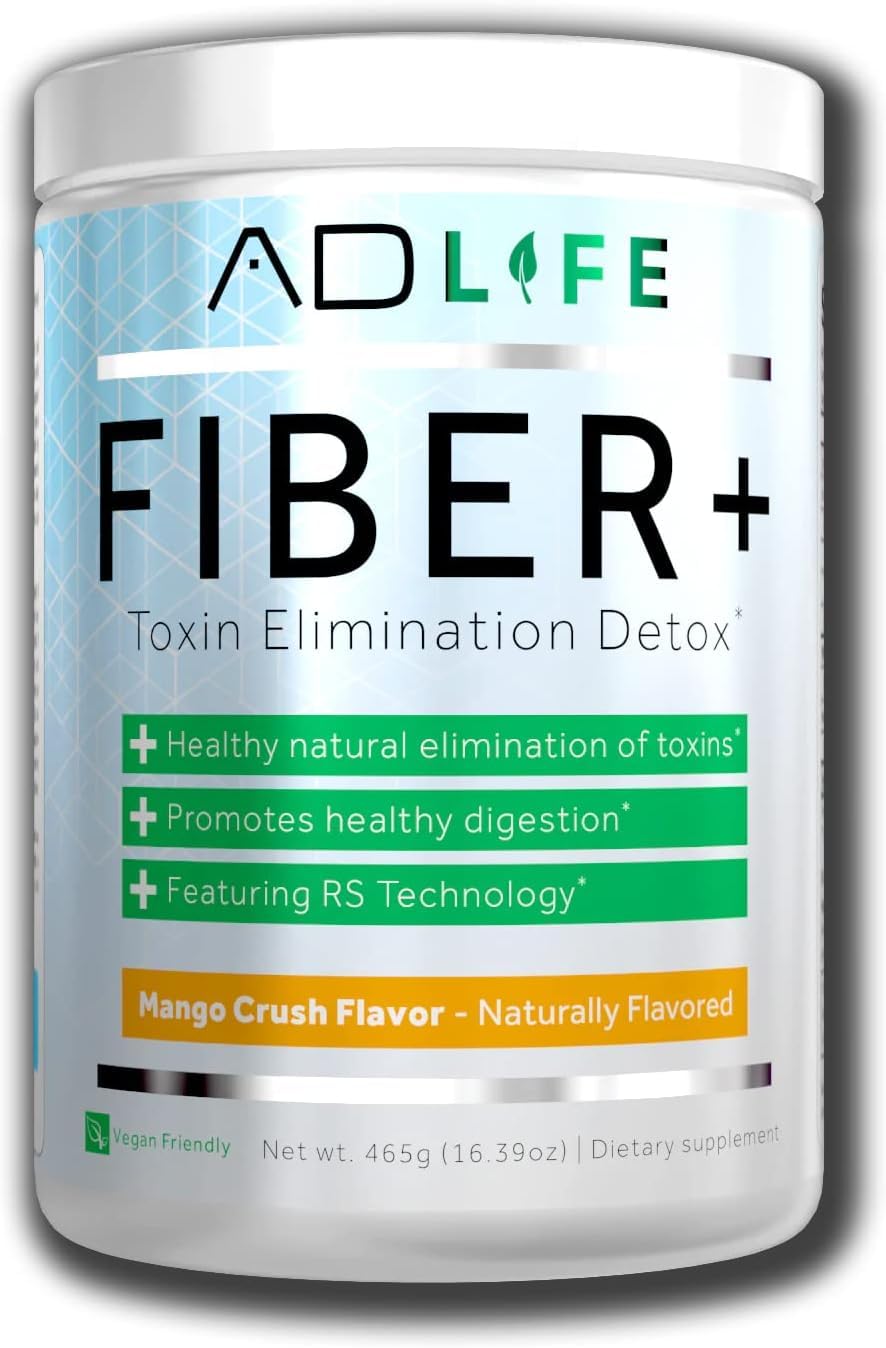Project AD Fiber+ mango bottle front for daily gut support.