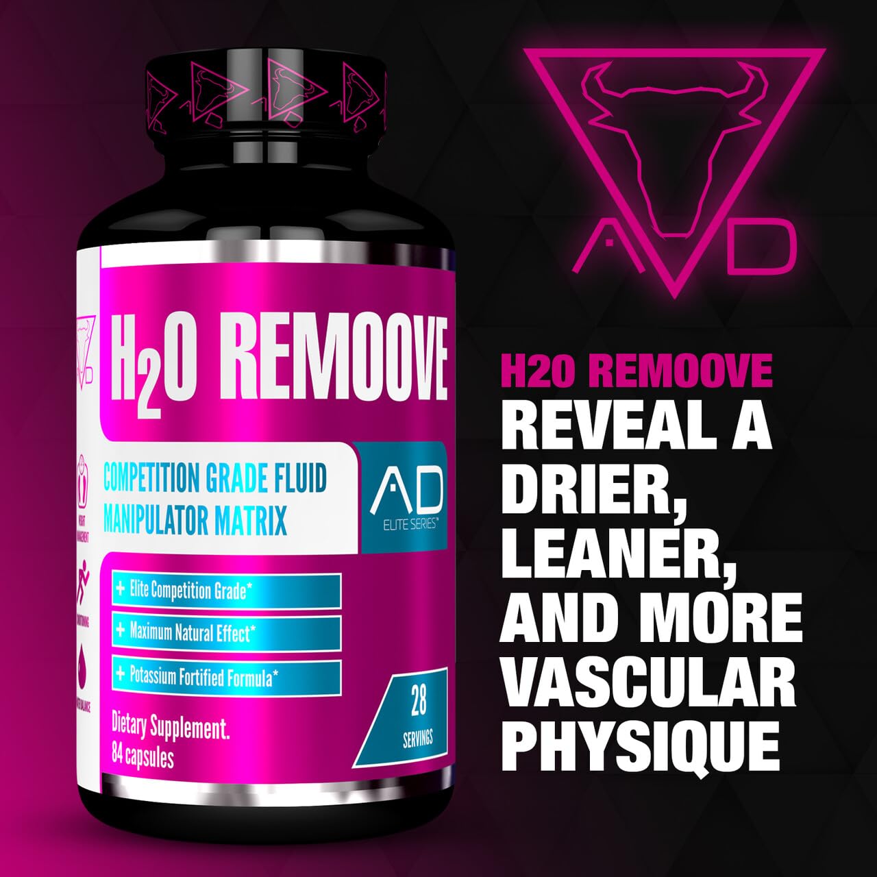 PROJECT AD H2O Remoove capsules-inside demonstrating easy daily servings for consistent use.