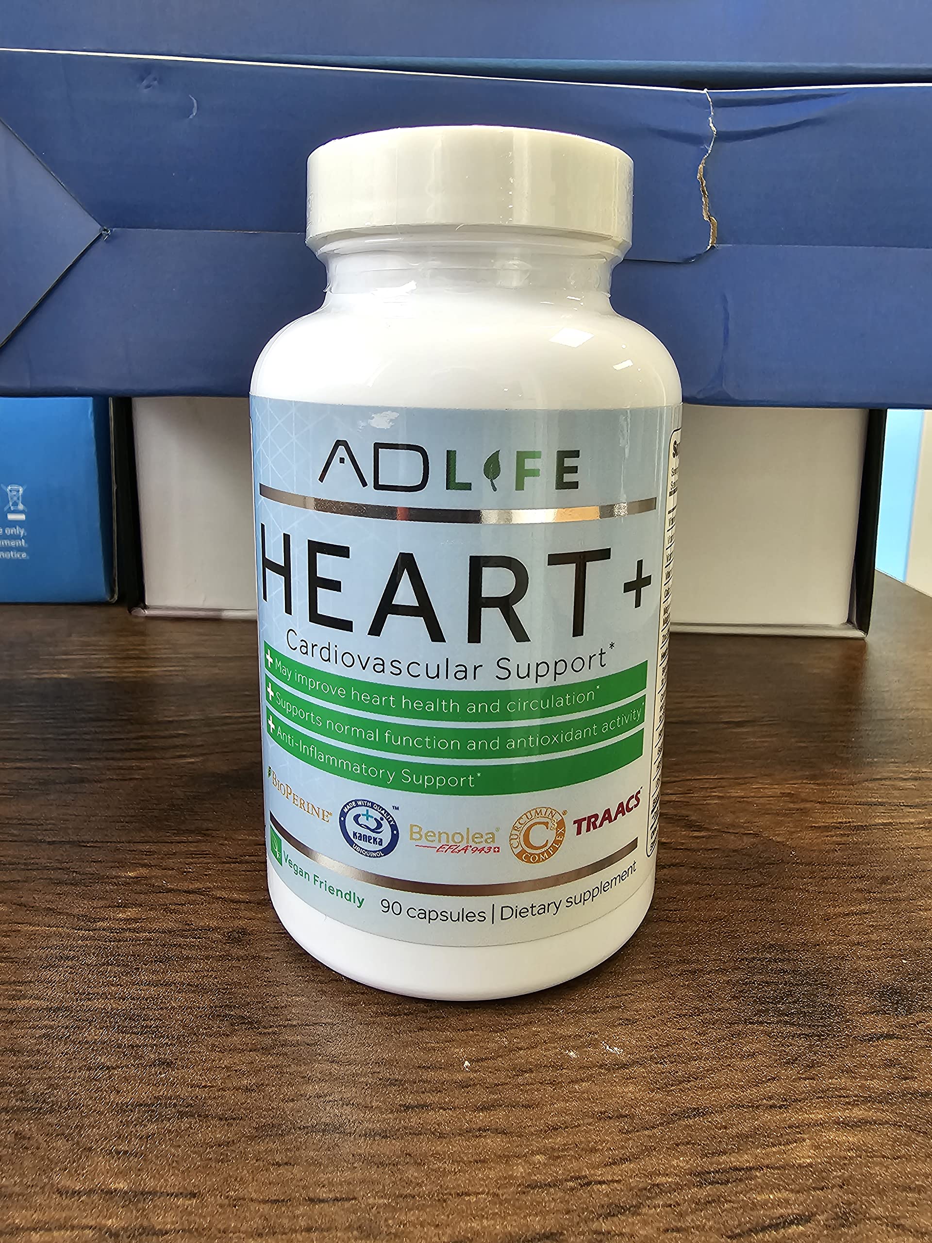 Project AD Heart+ bottle back displays ingredients and suggested use