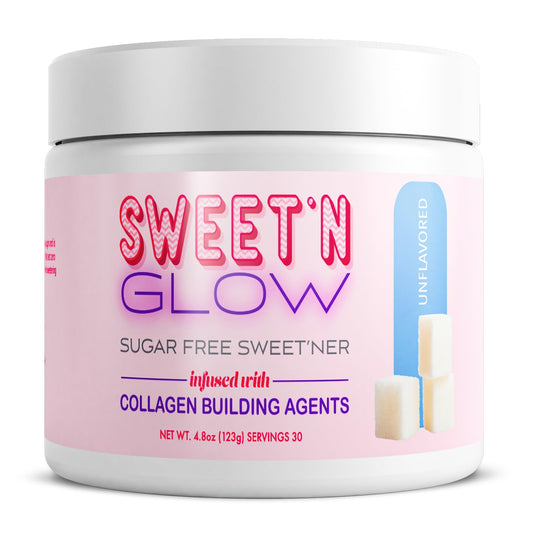 Project Ad Sweet'N Glow bottle with dissolving powder for a beauty-supporting daily routine.