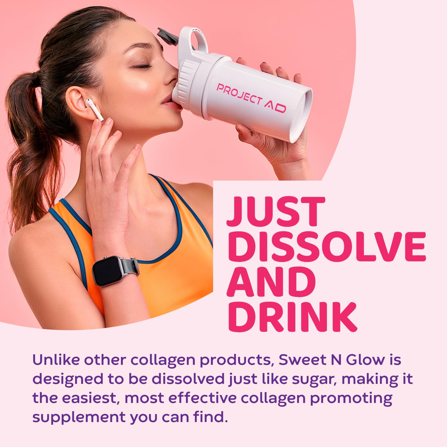 Project Ad Sweet'N Glow salted caramel flavor option for tasty use.