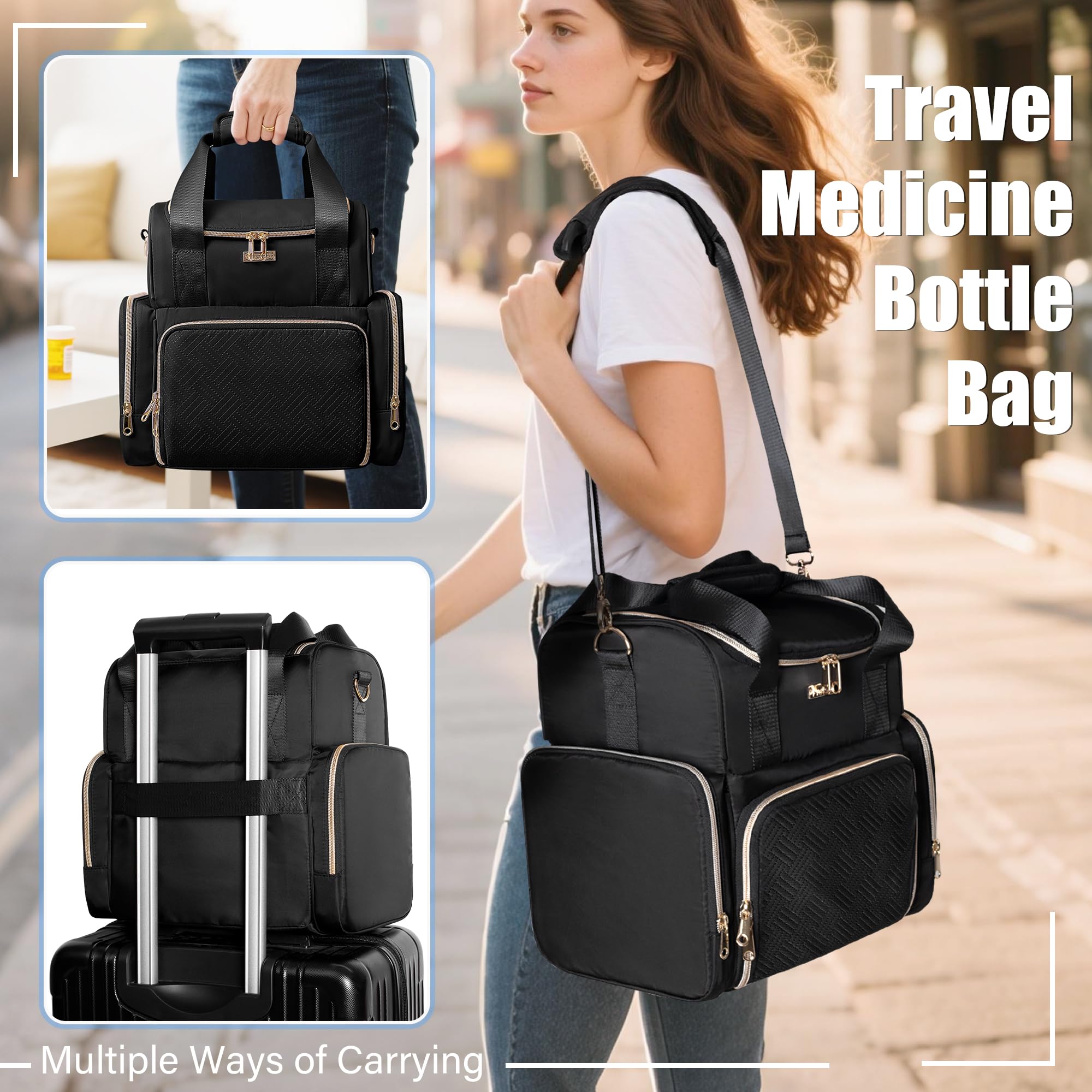 Prokva back luggage strap helps secure on a suitcase handle.
