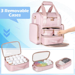 Prokva detachable PVC-lid pouches protect small medications during travel.