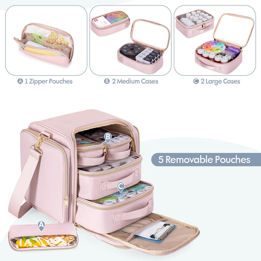Prokva interior layout shows five removable pouches for organized meds