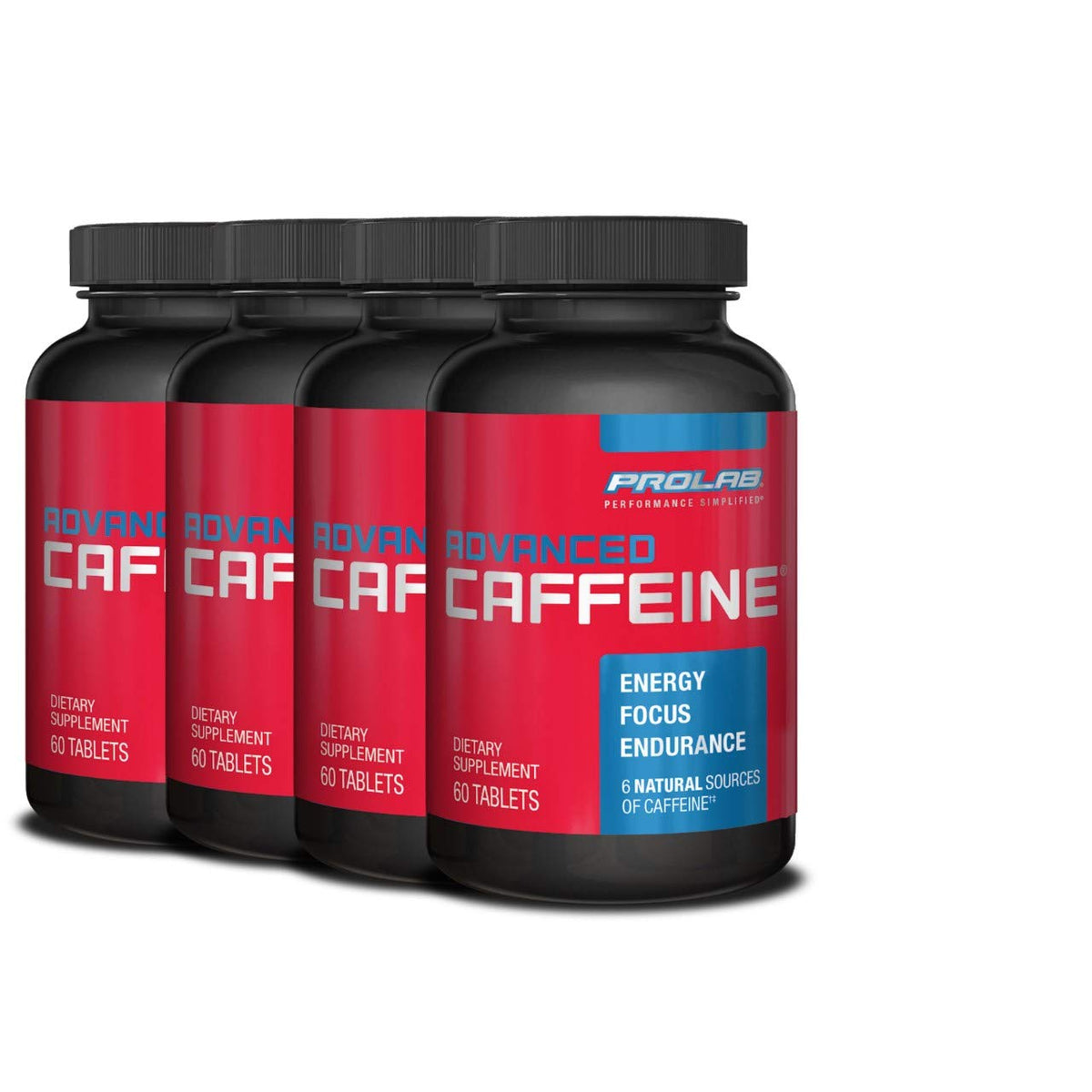 ProLab Advanced Caffeine energy tablet bottle for quick, clean energy and steady focus.
