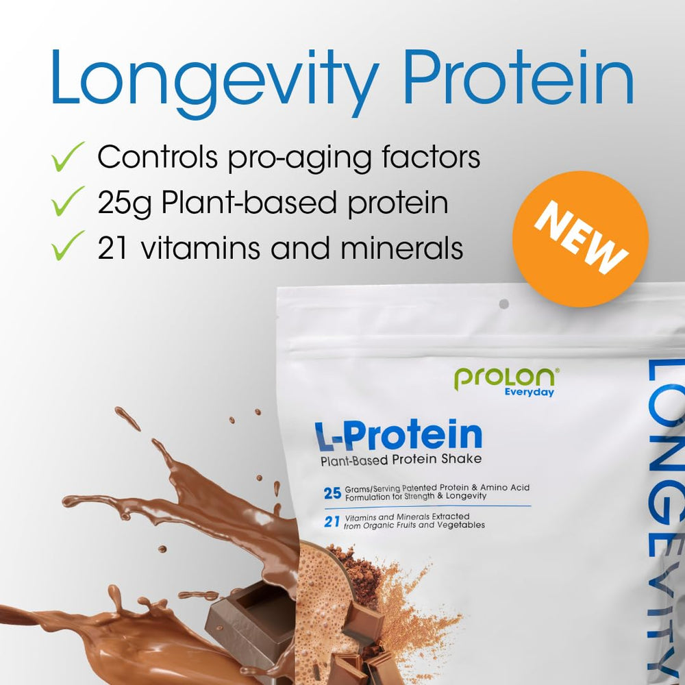 Pouring Prolon Longevity Protein Berry shake for convenient daily protein intake after workouts.