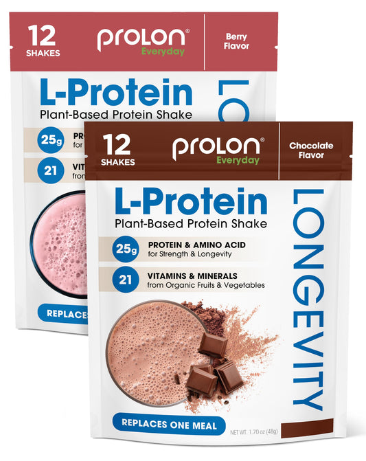 Prolon Longevity Protein Powder chocolate shake prepared for post workout recovery