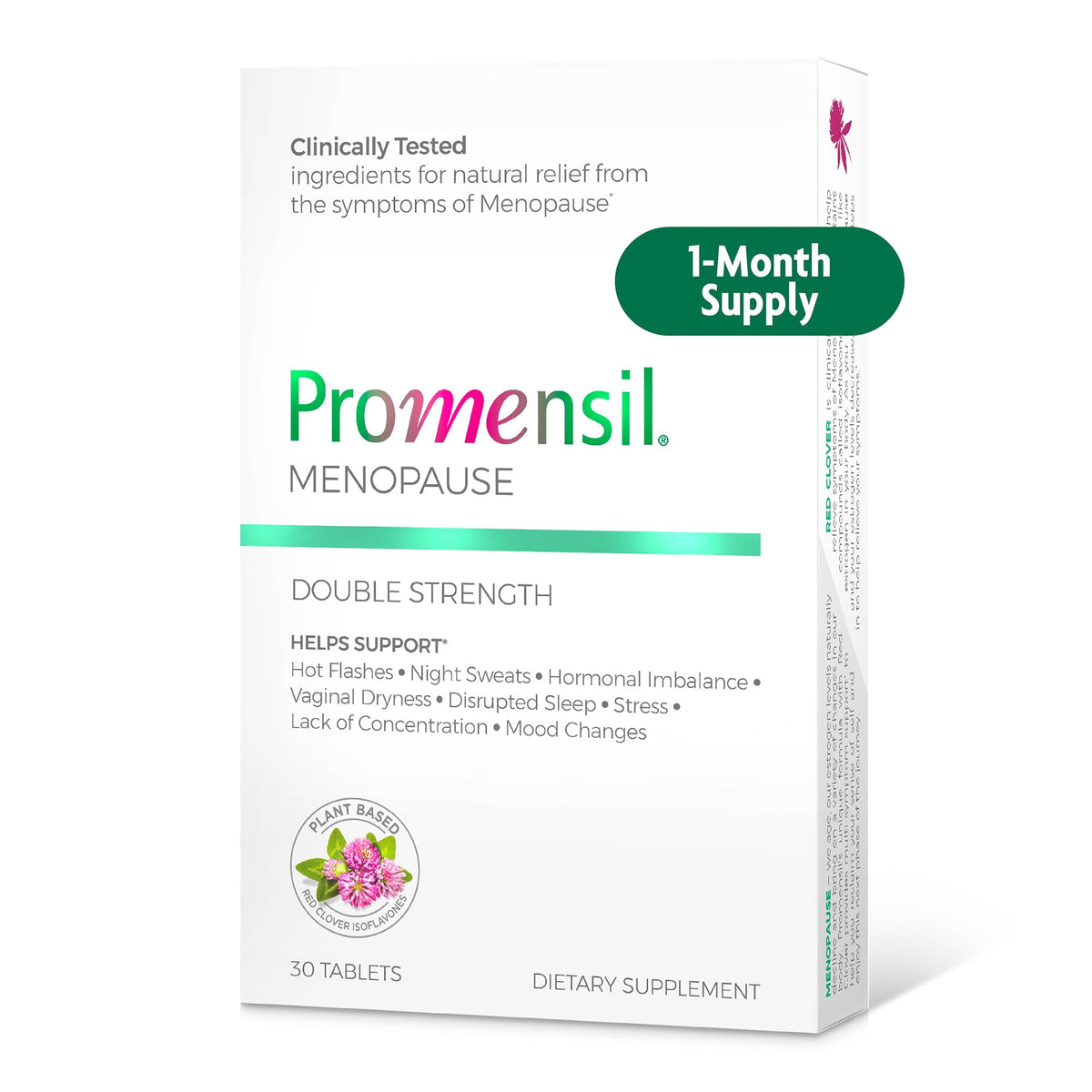 Promensil bottle daily dose for convenient menopause support.