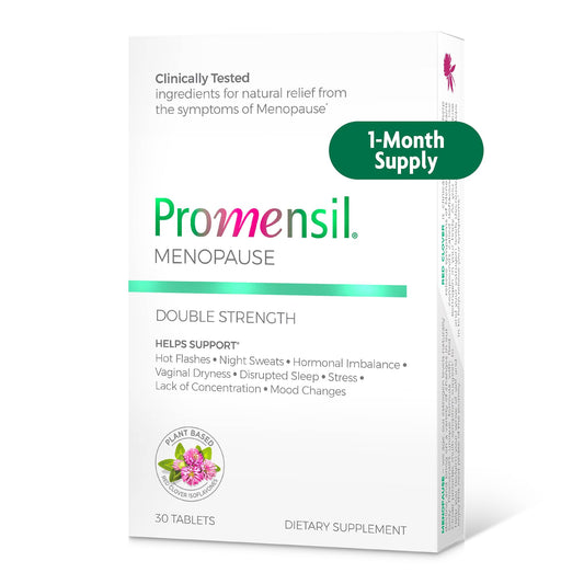 Promensil bottle daily dose for convenient menopause support.
