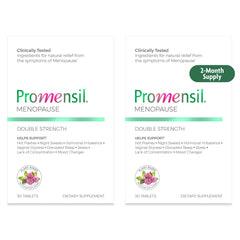 Promensil double-strength tablet pack for daily menopause support.