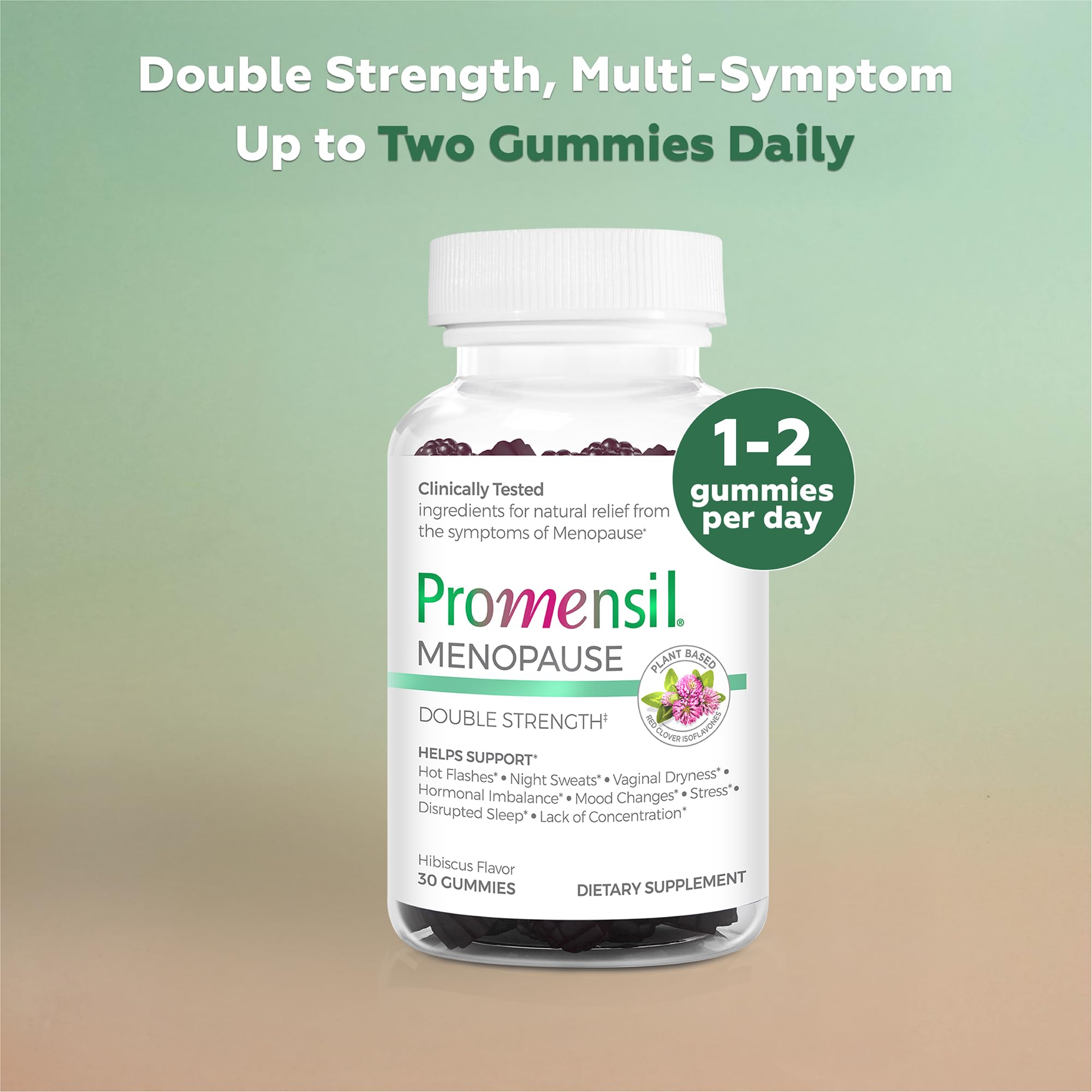 Promensil red clover iso-flavones ingredient close-up showcases plant-based balance