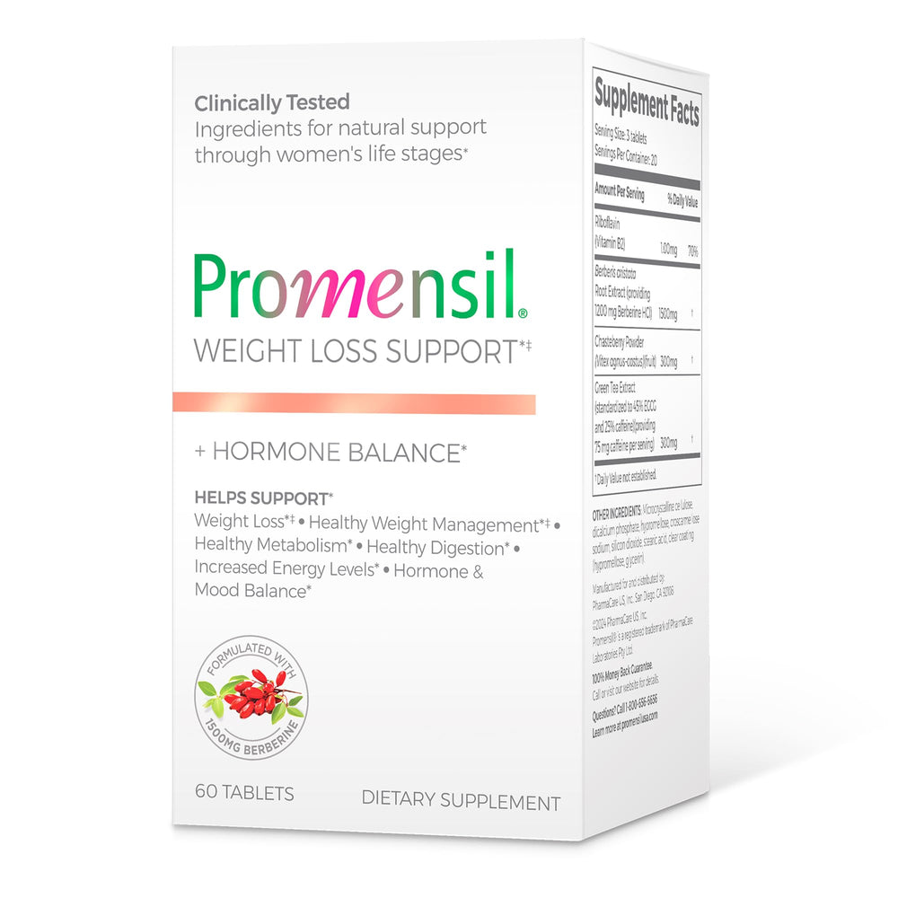 Promensil Weight Loss bottle with berberine for daily metabolic support