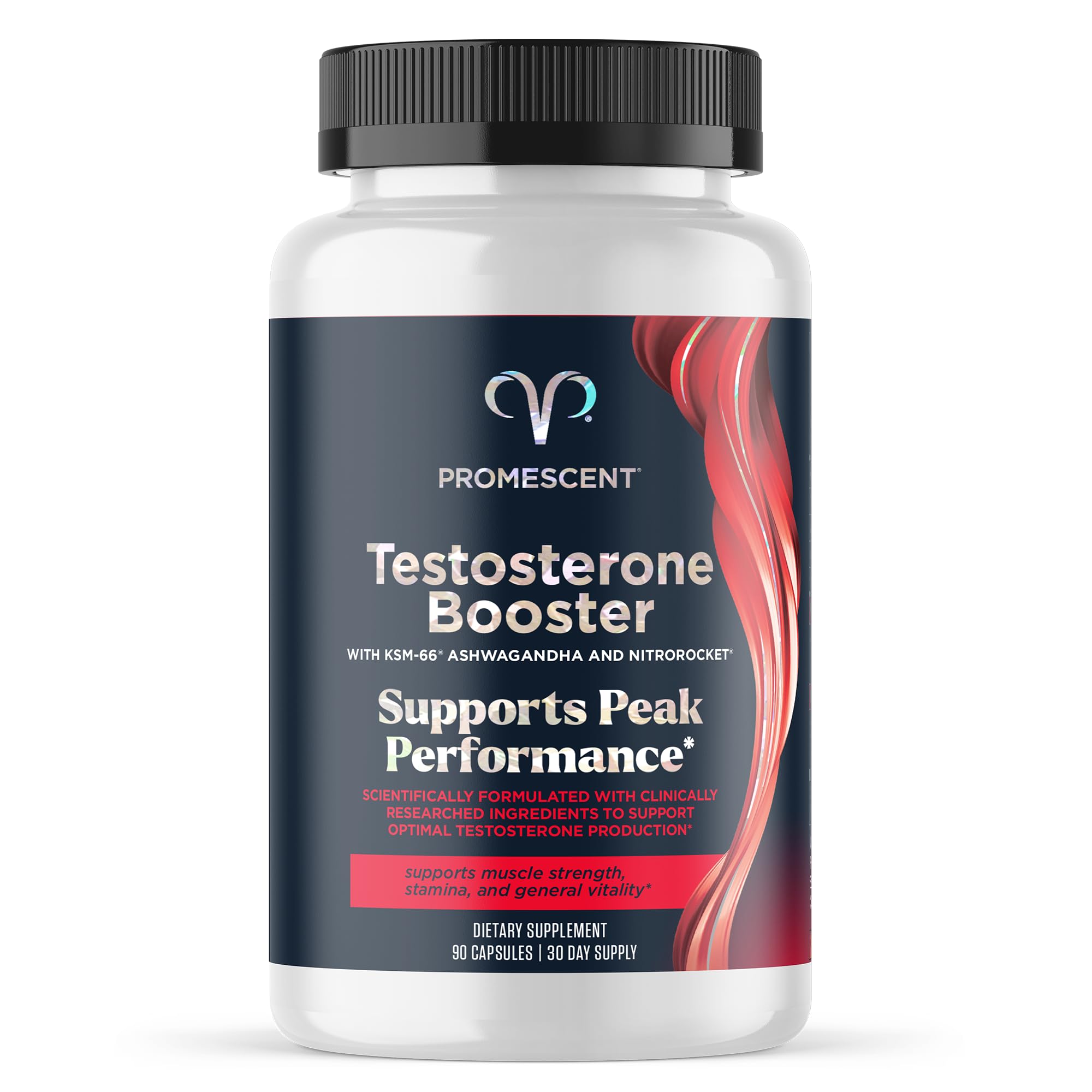 Promescent testosterone booster bottle with Tongkat Ali for daily vitality.