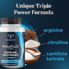 Promescent VitaFLUX with L-citrulline visuals suggesting endurance potential.