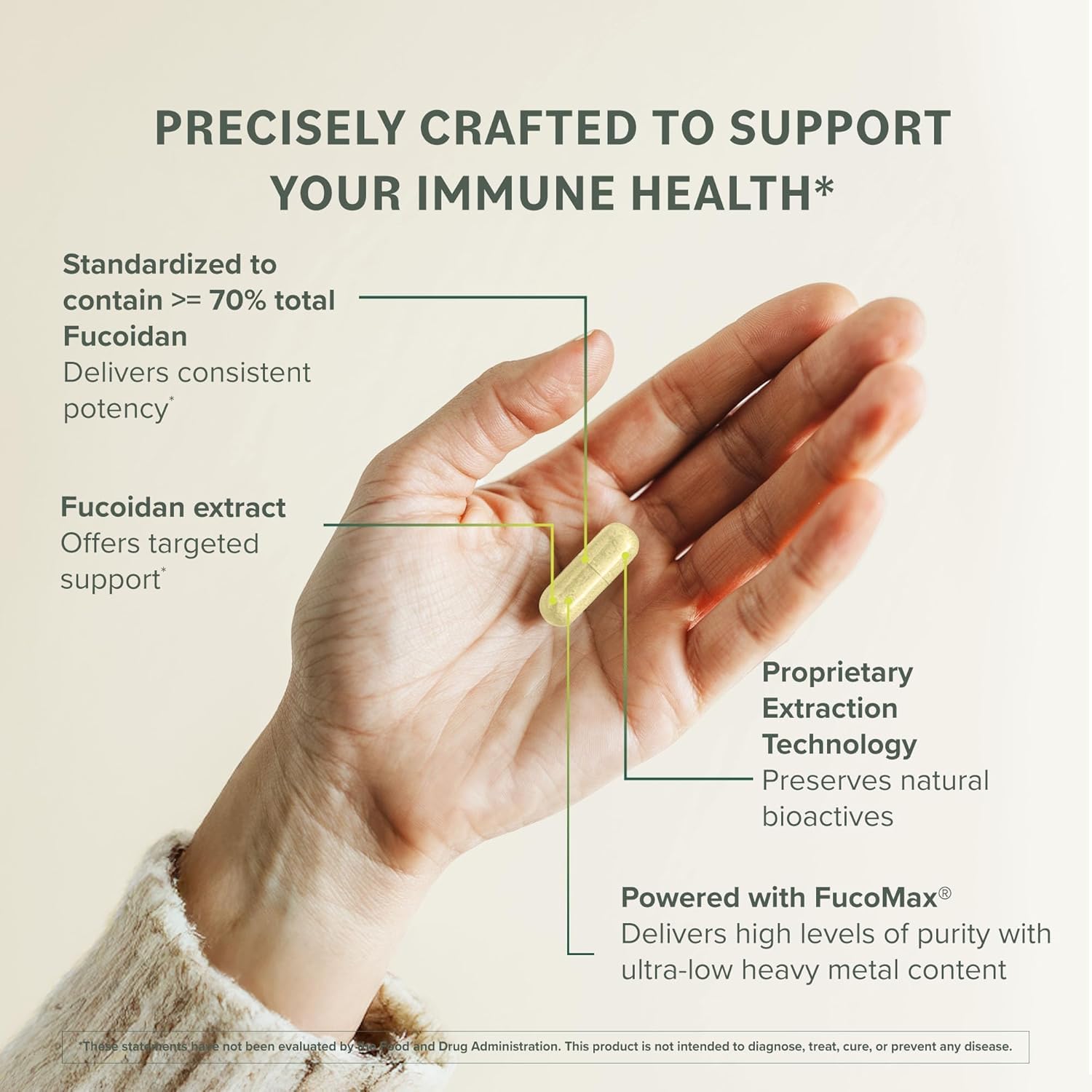 Prominent Nutrition Fucoidan vegan capsules ready for daily use.