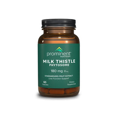 Prominent Nutrition Milk Thistle Phytosome bottle highlighting liver support on packaging.