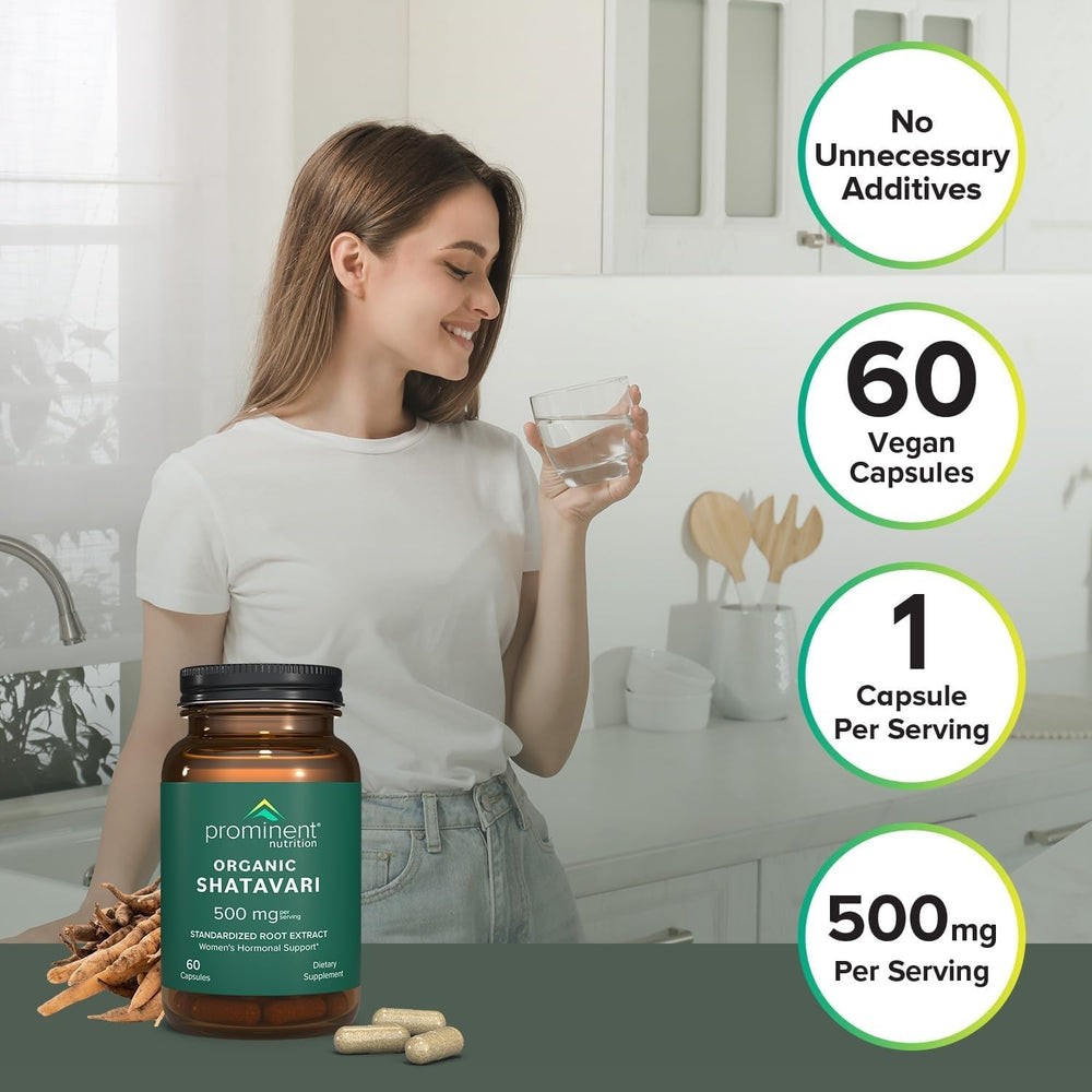Prominent Nutrition Organic Shatavari Capsules third party testing seal indicates purity