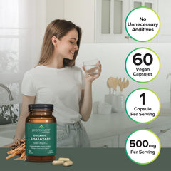 Prominent Nutrition Organic Shatavari Capsules third party testing seal indicates purity