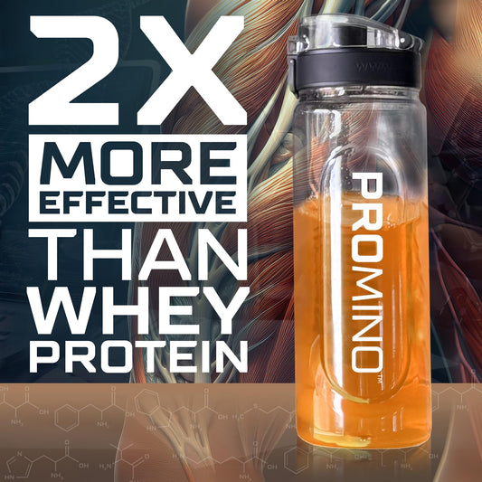 Promino Rethink Protein scoop included for easy dosage and quick flavor mix.