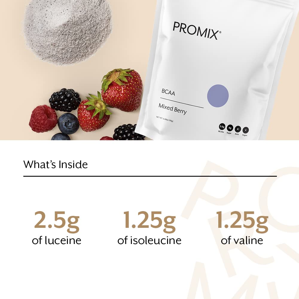 Promix BCAA scoop dispensing powder into a shaker for easy post-workout use.