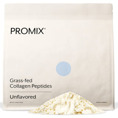 Promix Collagen Peptides bottle on kitchen counter, highlighting daily skin and joint support.