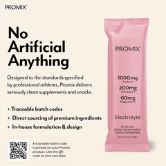 Promix electrolytes poured into a glass for refreshing hydration.