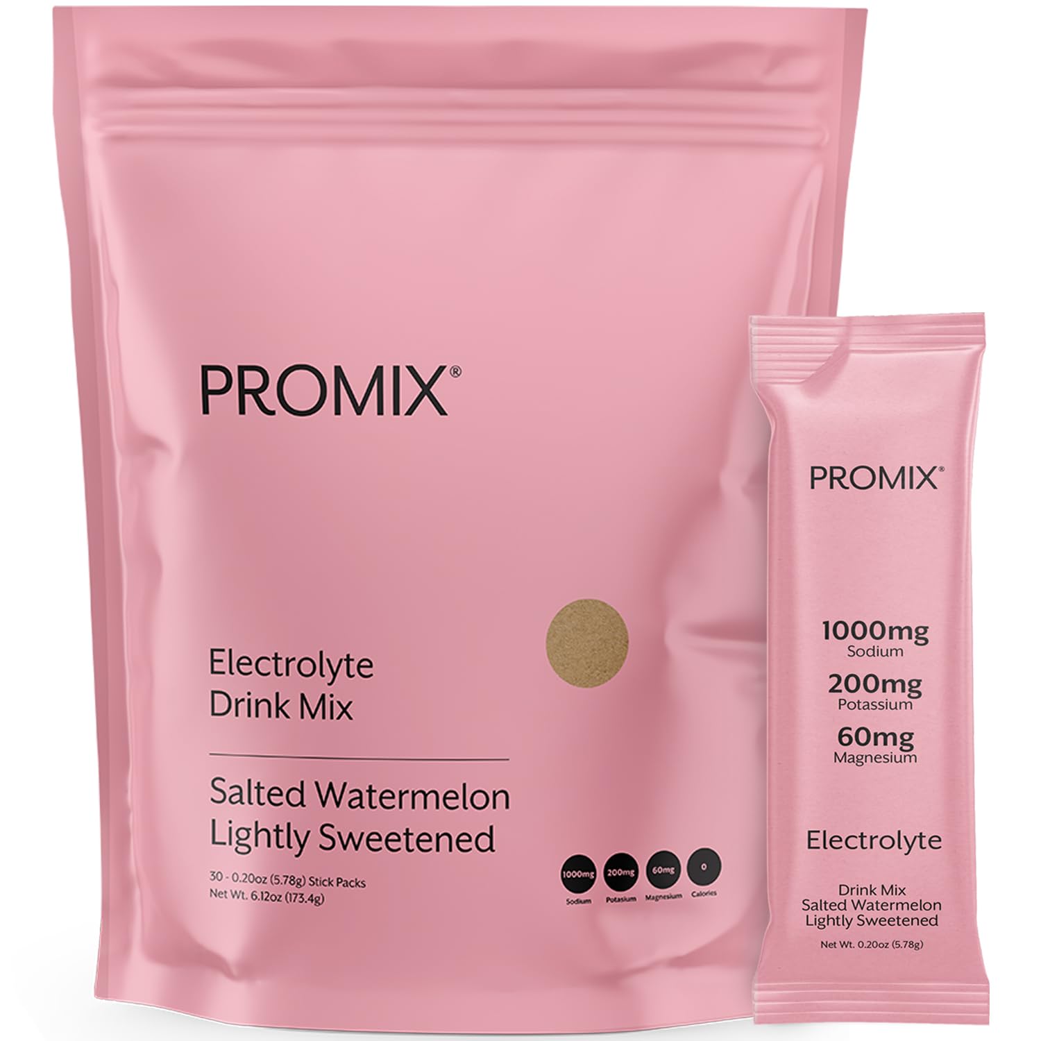 Promix Nutrition Electrolytes Watermelon stick pack for on-the-go hydration.