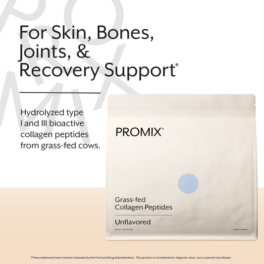 Promix Hydrolyzed Collagen Peptides nutrition panel highlights 20 g protein per serving.