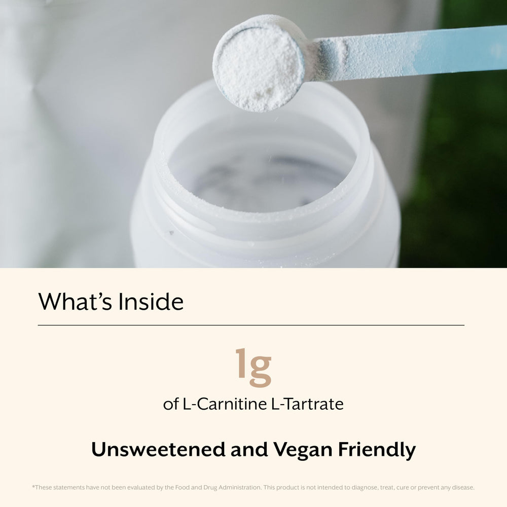 ProMix L-Carnitine powder mixed in water, flavorless and easy to blend.