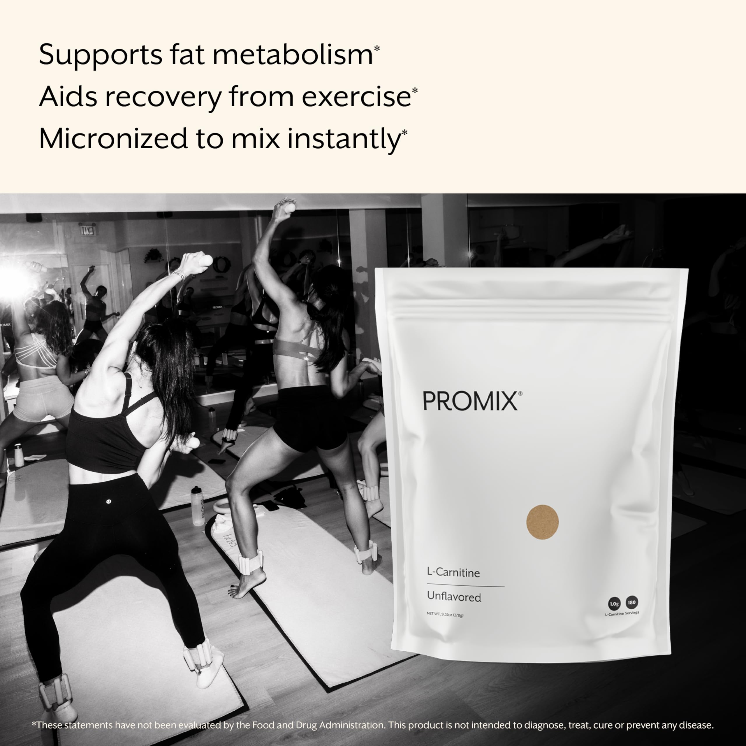 ProMix L-Carnitine on a scale for accurate dosing.