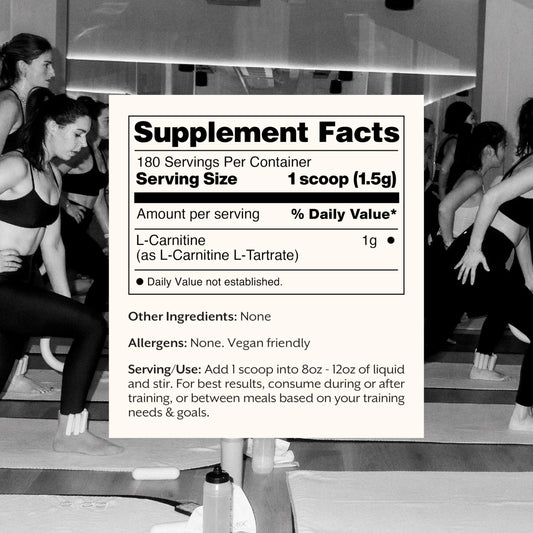 ProMix L-Carnitine powder scoop for precise daily dosing.
