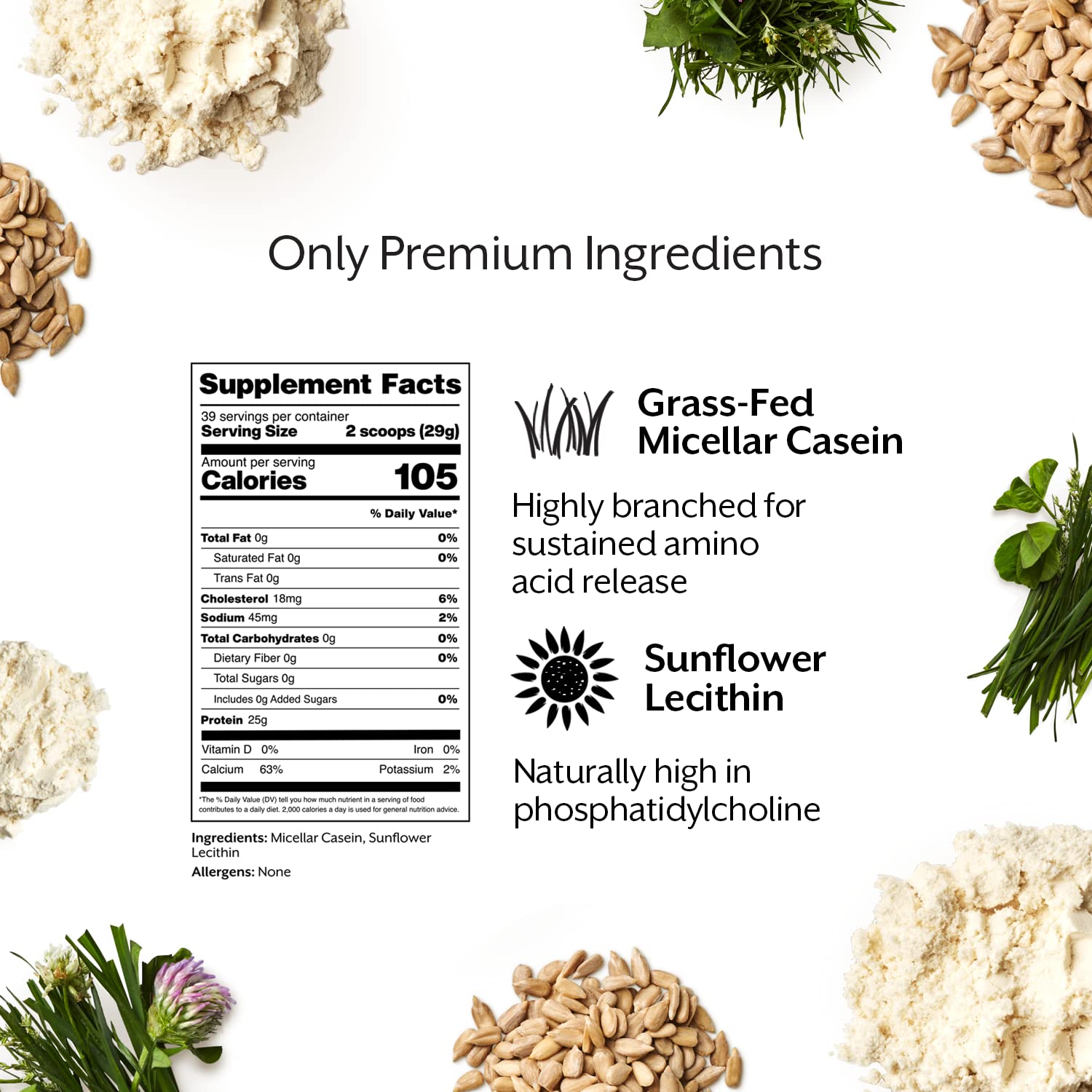 Label emphasizes gluten-free and keto-friendly profile with 25g protein per serving
