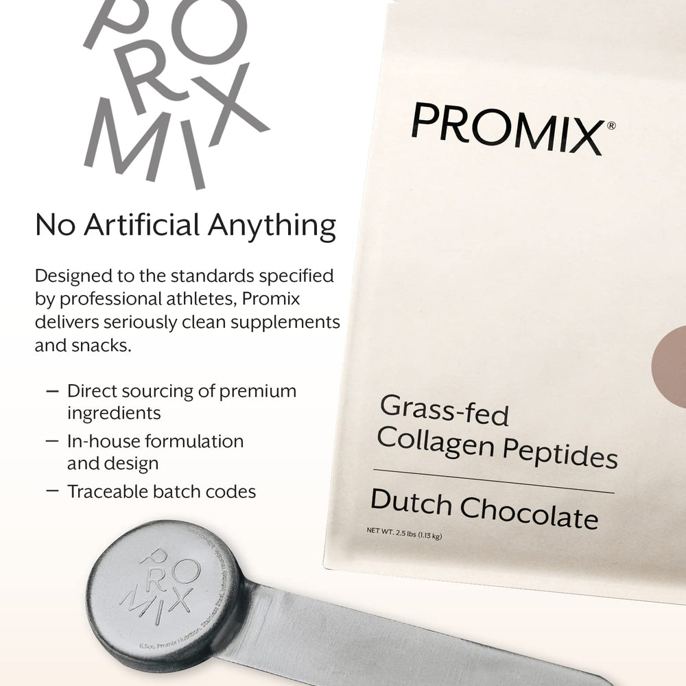 Promix Nutrition collagen peptides chocolate packaging on a kitchen shelf for keto-friendly choice