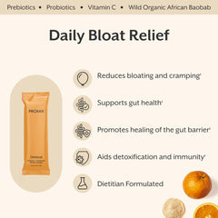 Promix Nutrition Debloat probiotic strains highlighted for daily digestive support.