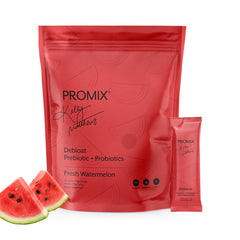 Promix Nutrition Debloat Watermelon bottle promotes gut comfort and immune support possibilities.