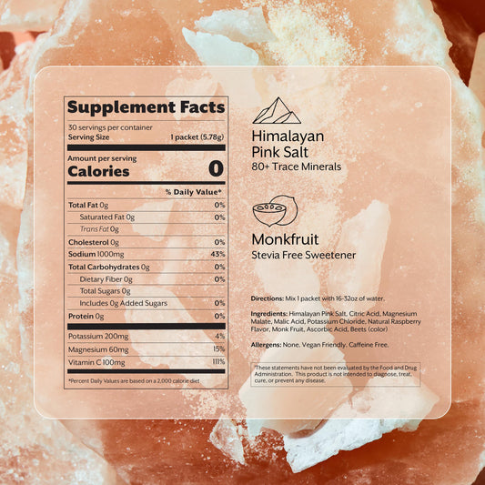 ProMix raspberry electrolyte powder dissolving in water for steady hydration.