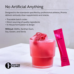 Promix Nutrition label highlighting no artificial additives and clean ingredients.