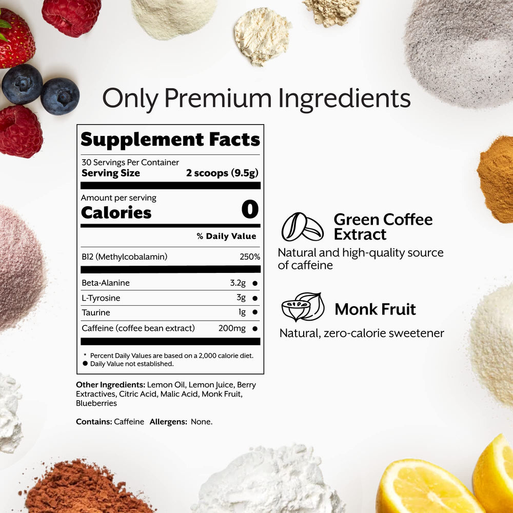 Caffeine from green coffee bean powering clean energy for workouts.