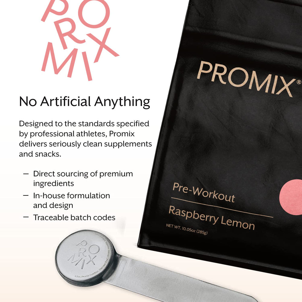 Promix Nutrition Pre-Workout ingredients chart highlighting key components.