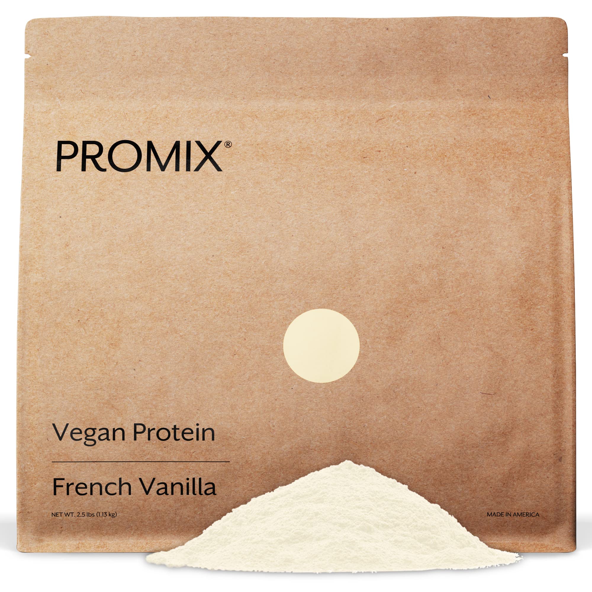 Promix Nutrition vegan protein vanilla tub—high-protein pea blend for post-workout recovery.
