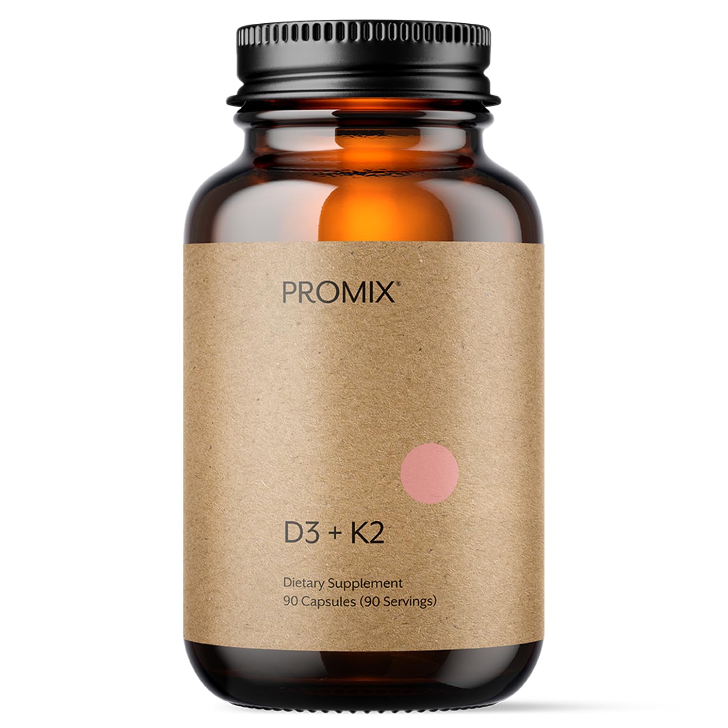Promix Nutrition Vitamin D3 K2 bottle – balanced D3K2 for bone and arterial health.