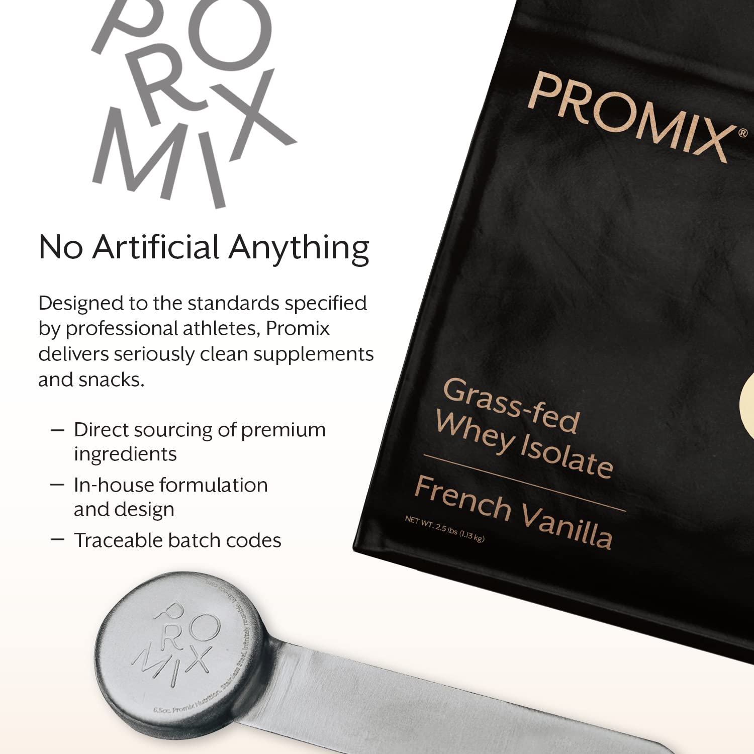ProMix Nutrition vanilla whey used in smoothies and baking.