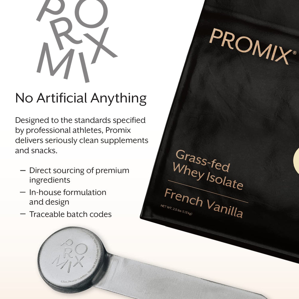ProMix Nutrition vanilla whey used in smoothies and baking.