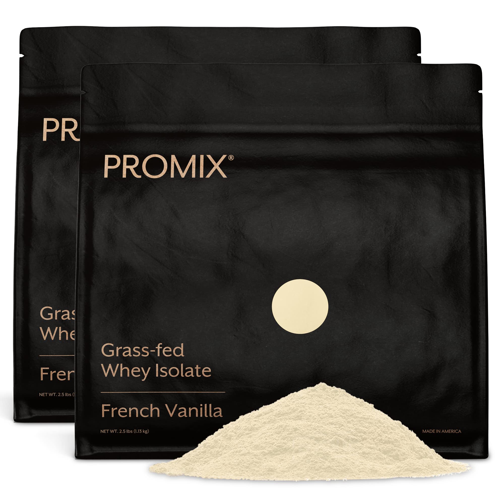 ProMix Nutrition whey protein isolate vanilla powder close-up for smooth shakes.