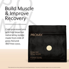 ProMix Nutrition vanilla whey isolate shake poured into glass.