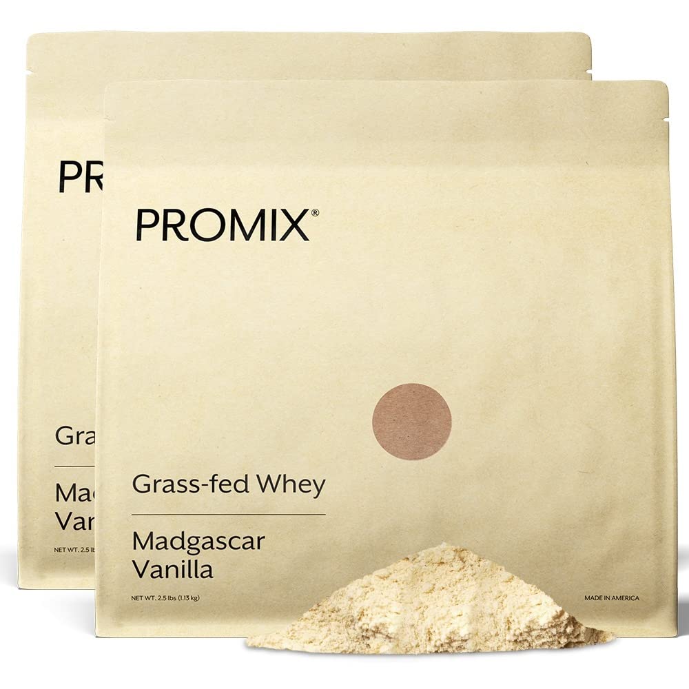 Promix Nutrition vanilla whey canister highlighting clean, grass-fed protein for daily shakes