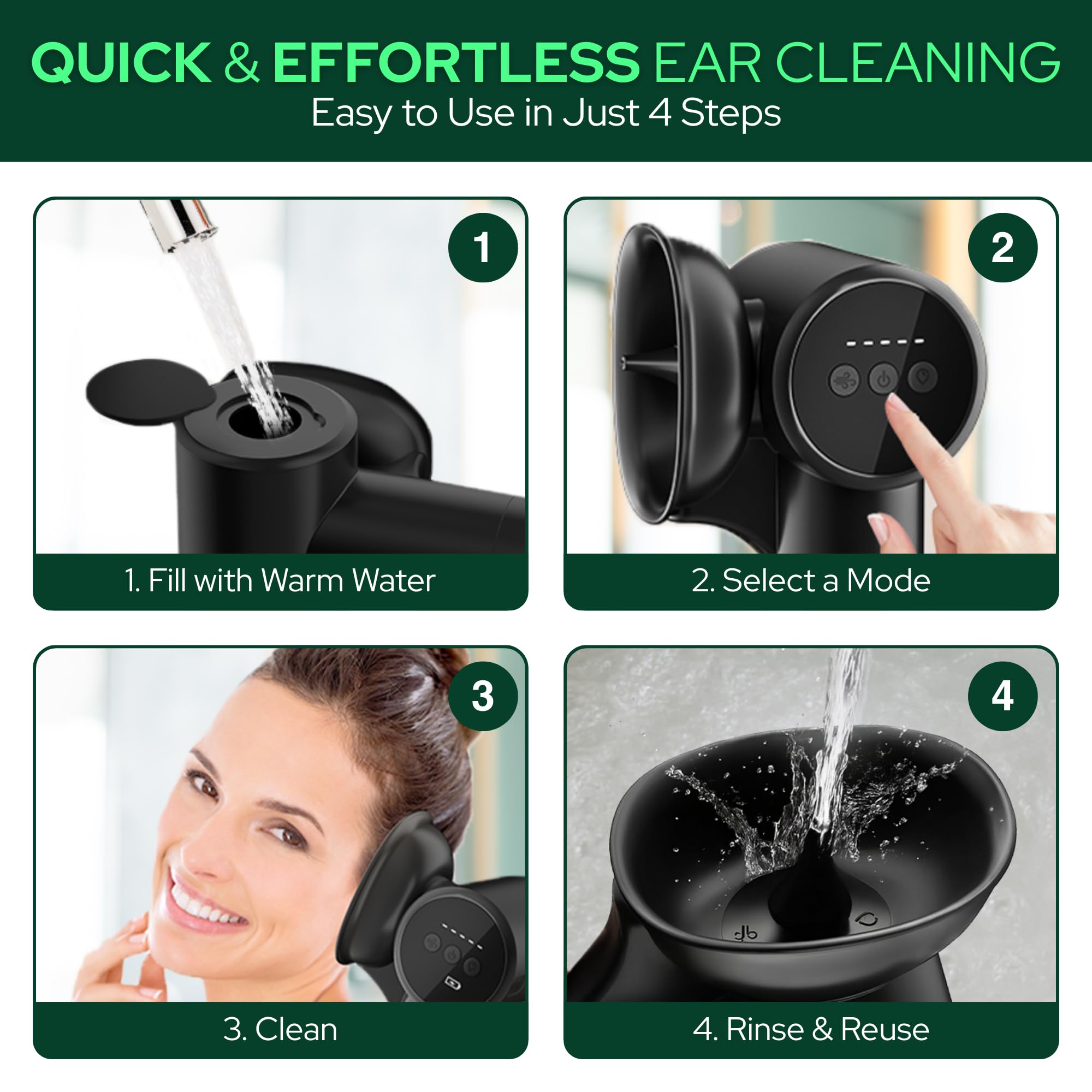 PROOLIFE ear wax remover kit includes four nozzles for versatile cleaning.