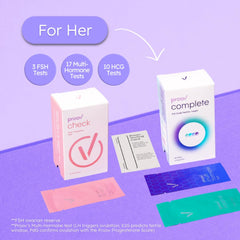 Early pregnancy tests included for home conception detection.