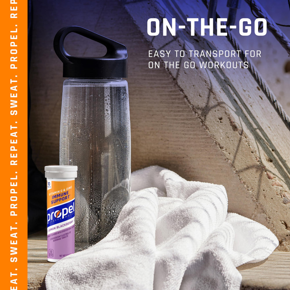 Active lifestyle use with Propel for workouts and on-the-go energy.